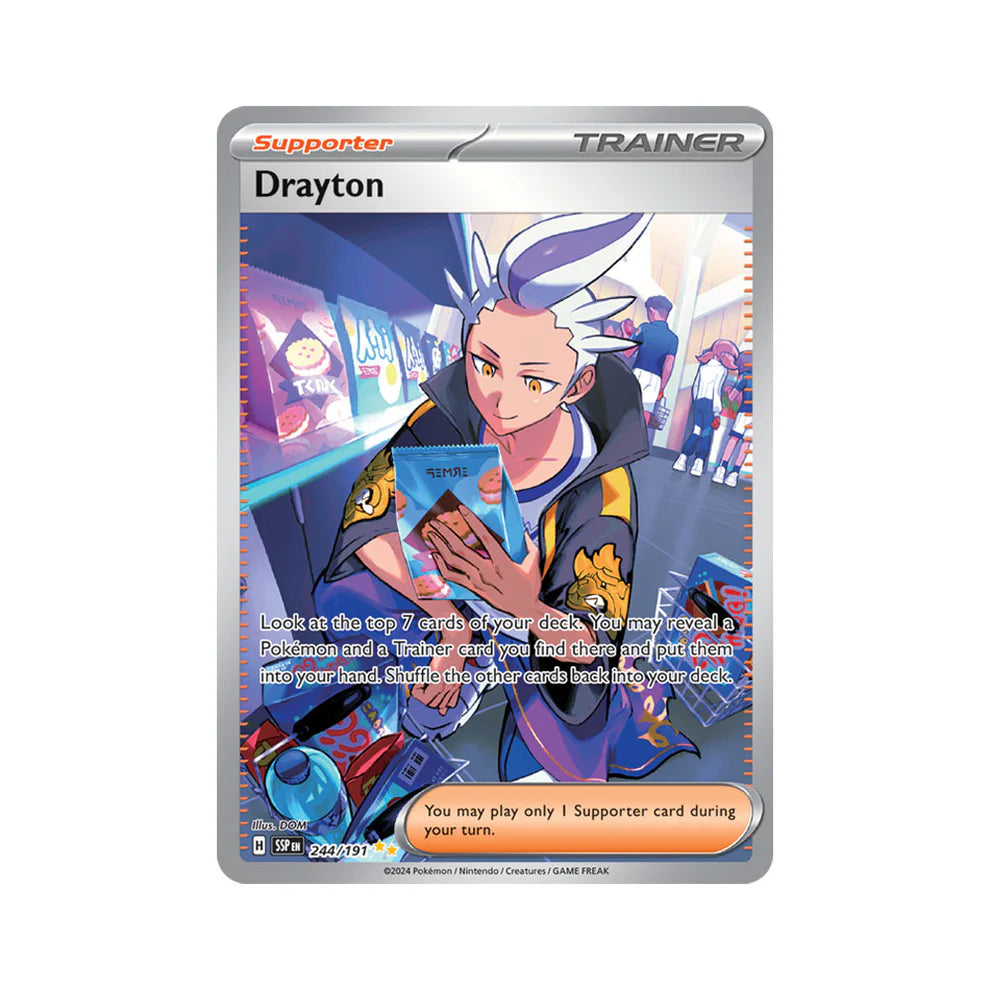 Pokémon TCG Drayton 244/191 SIR Special Illustration rare Surging Sparks SV8 NM